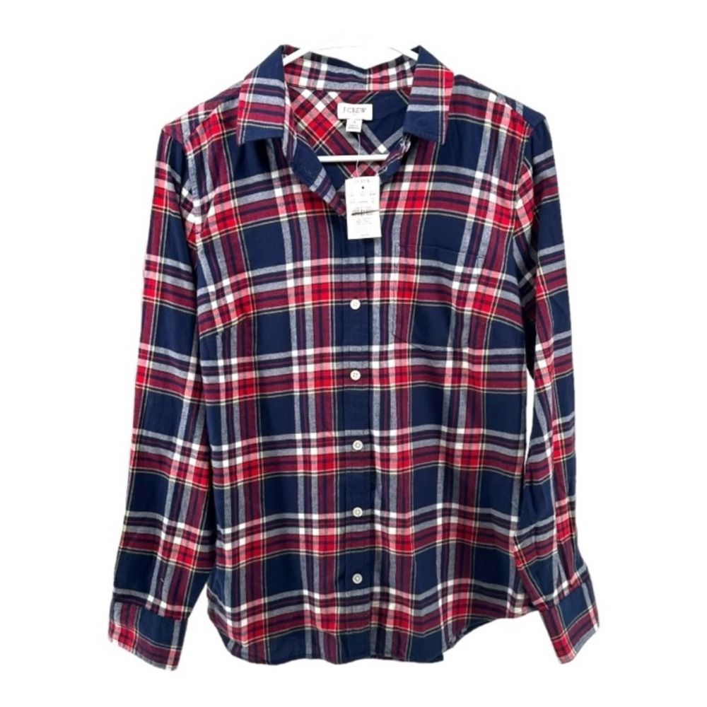 J.Crew | Women's Red & Blue Plaid‎ Flannel Shirt BC857 Size XL - Picture 3 of 12